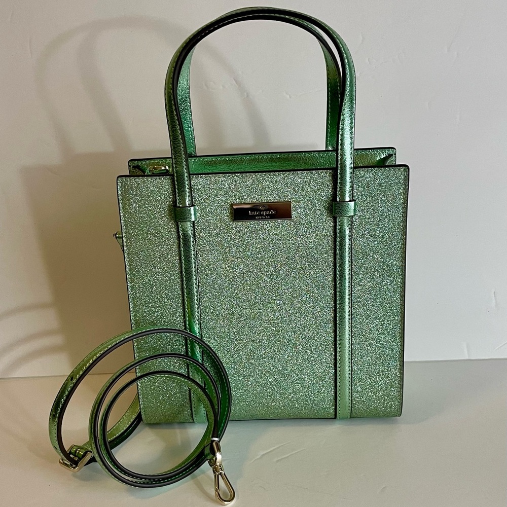Kate Spade NWT Green Glitter Tote